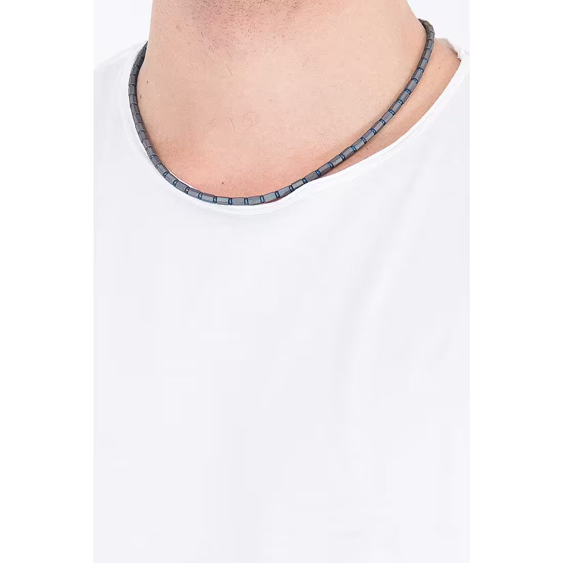 Breil Blend Collana Donna Acciaio IP Gun Ed Ematite - Elegante Esagonale Regolabile